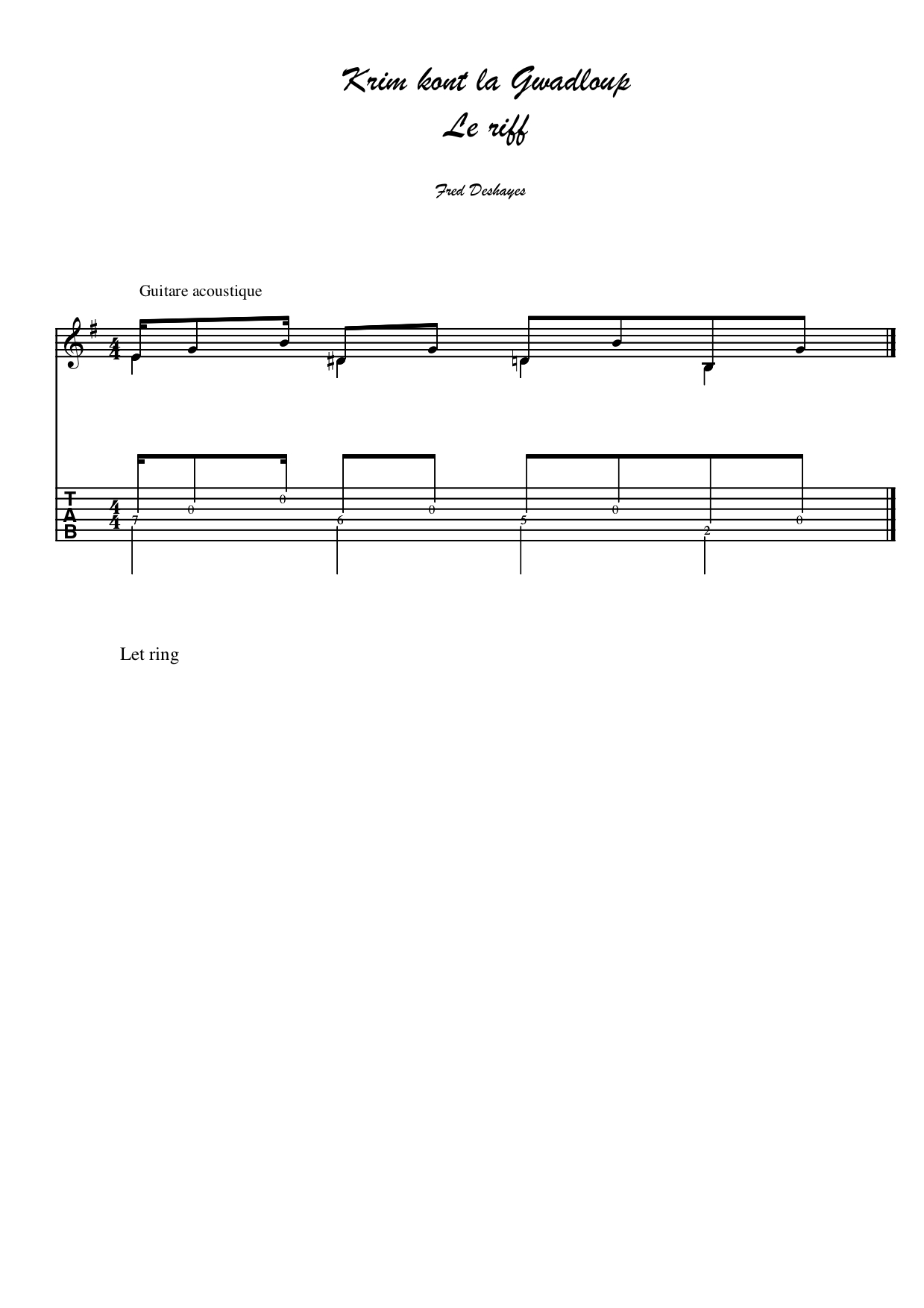 Krim tablature riff